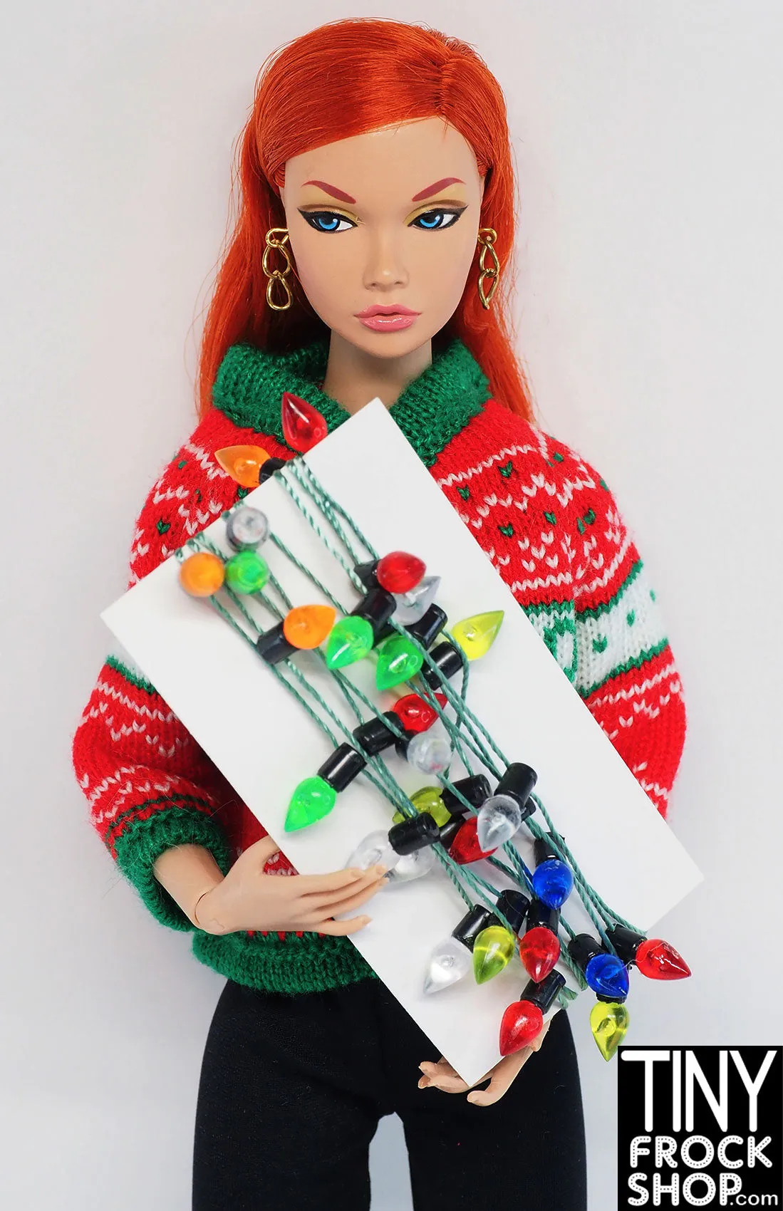 12" Fashion Doll Mini Faux Christmas Lights
