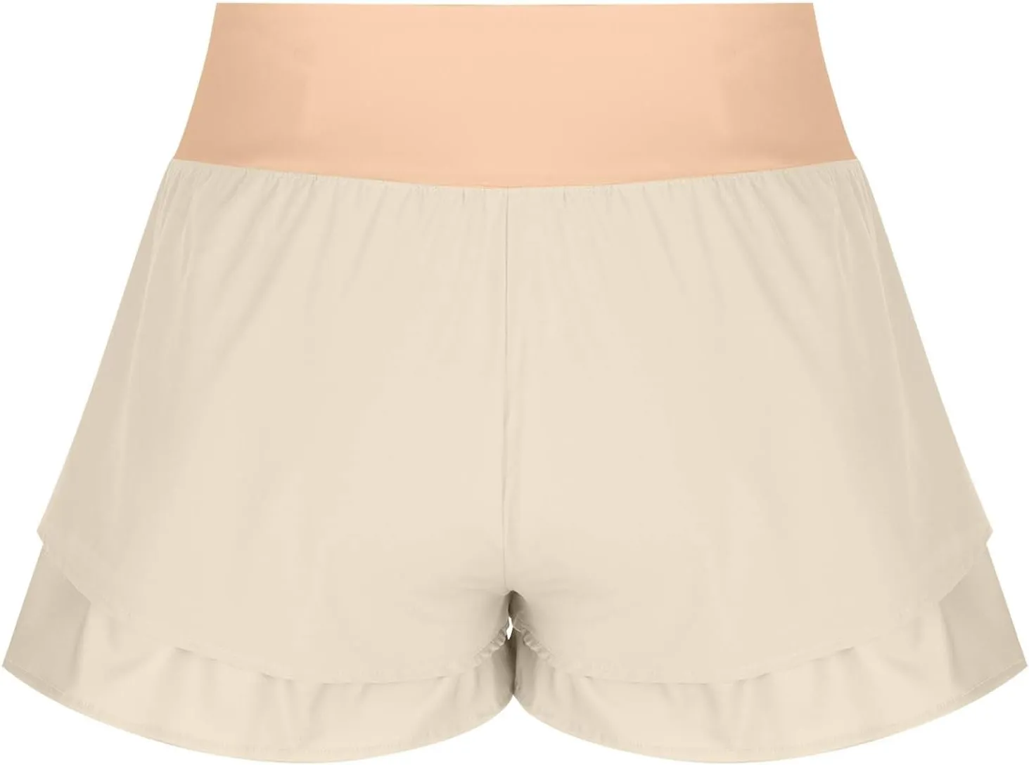 2 in 1 Running Shorts for Women Flowy High Waisted Athletic Shorts Double Layered Ruffle Workout Tennis Skirt Skorts