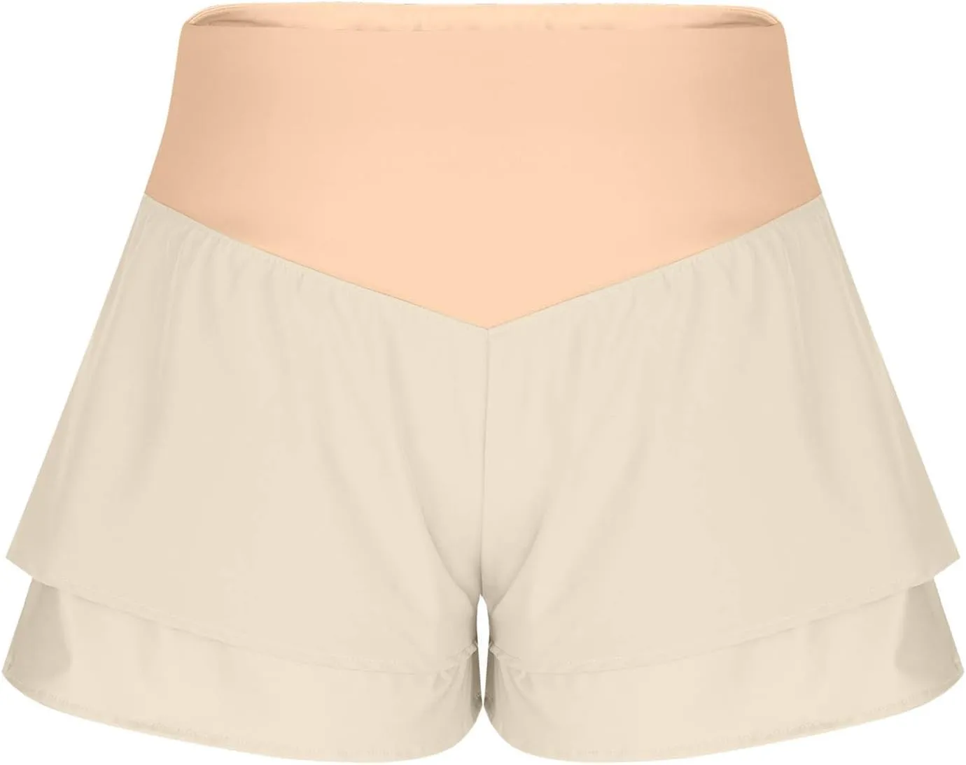 2 in 1 Running Shorts for Women Flowy High Waisted Athletic Shorts Double Layered Ruffle Workout Tennis Skirt Skorts