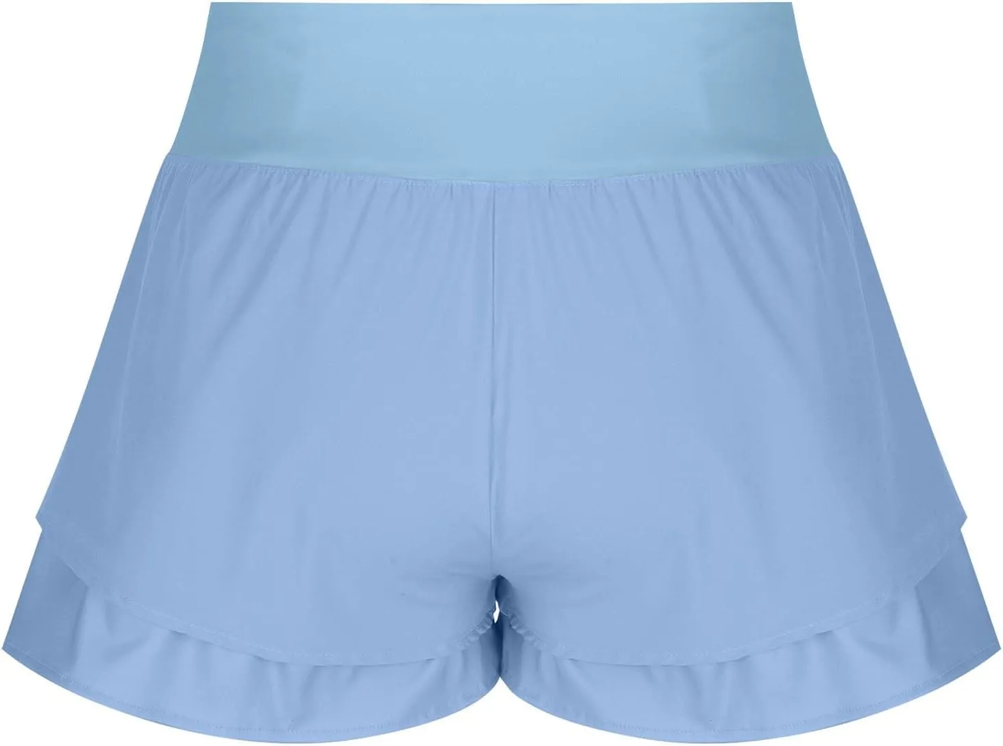 2 in 1 Running Shorts for Women Flowy High Waisted Athletic Shorts Double Layered Ruffle Workout Tennis Skirt Skorts