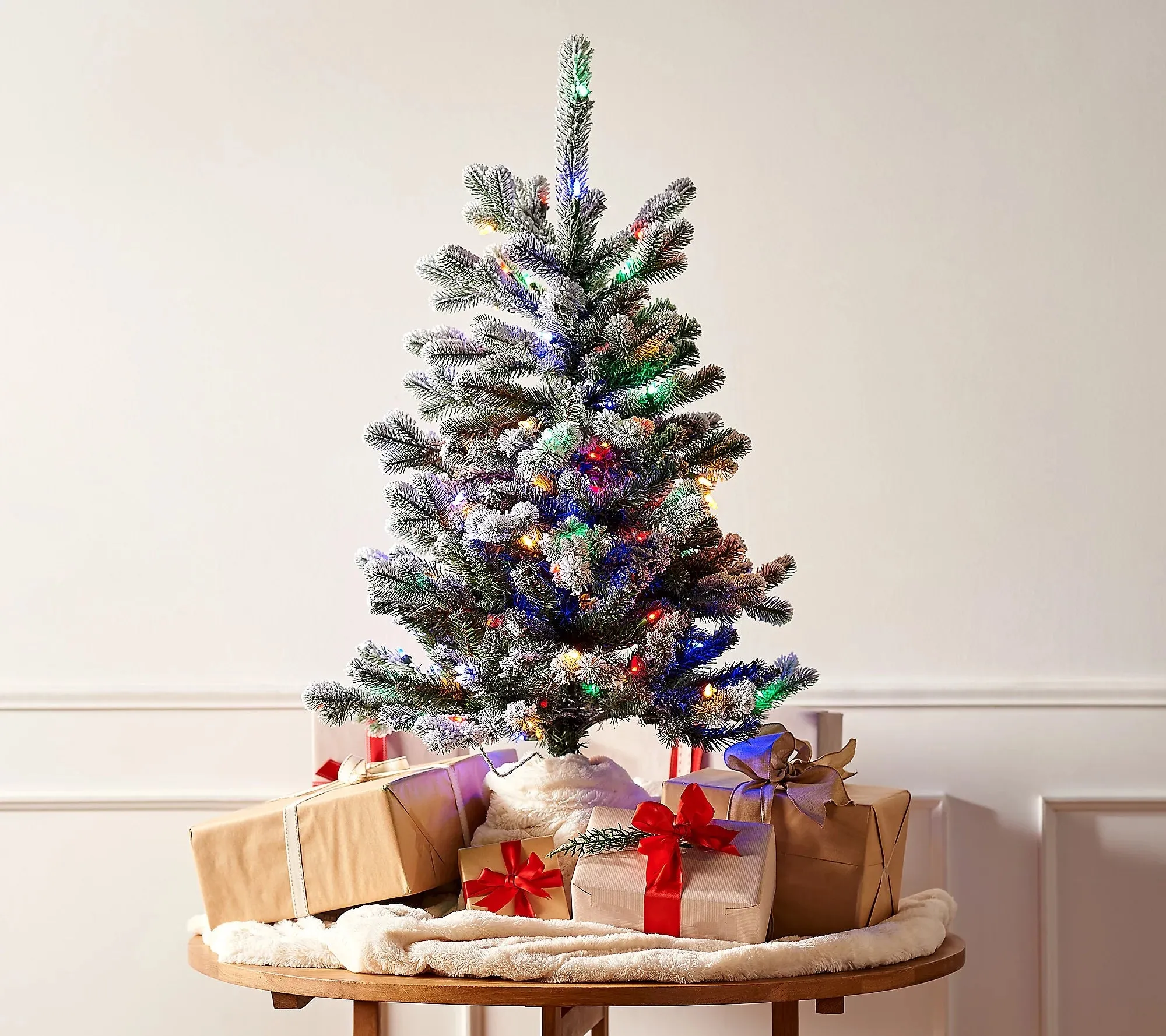 3' Prelit Snow Kissed Twinkling Slim Tree by Valerie, Clear
