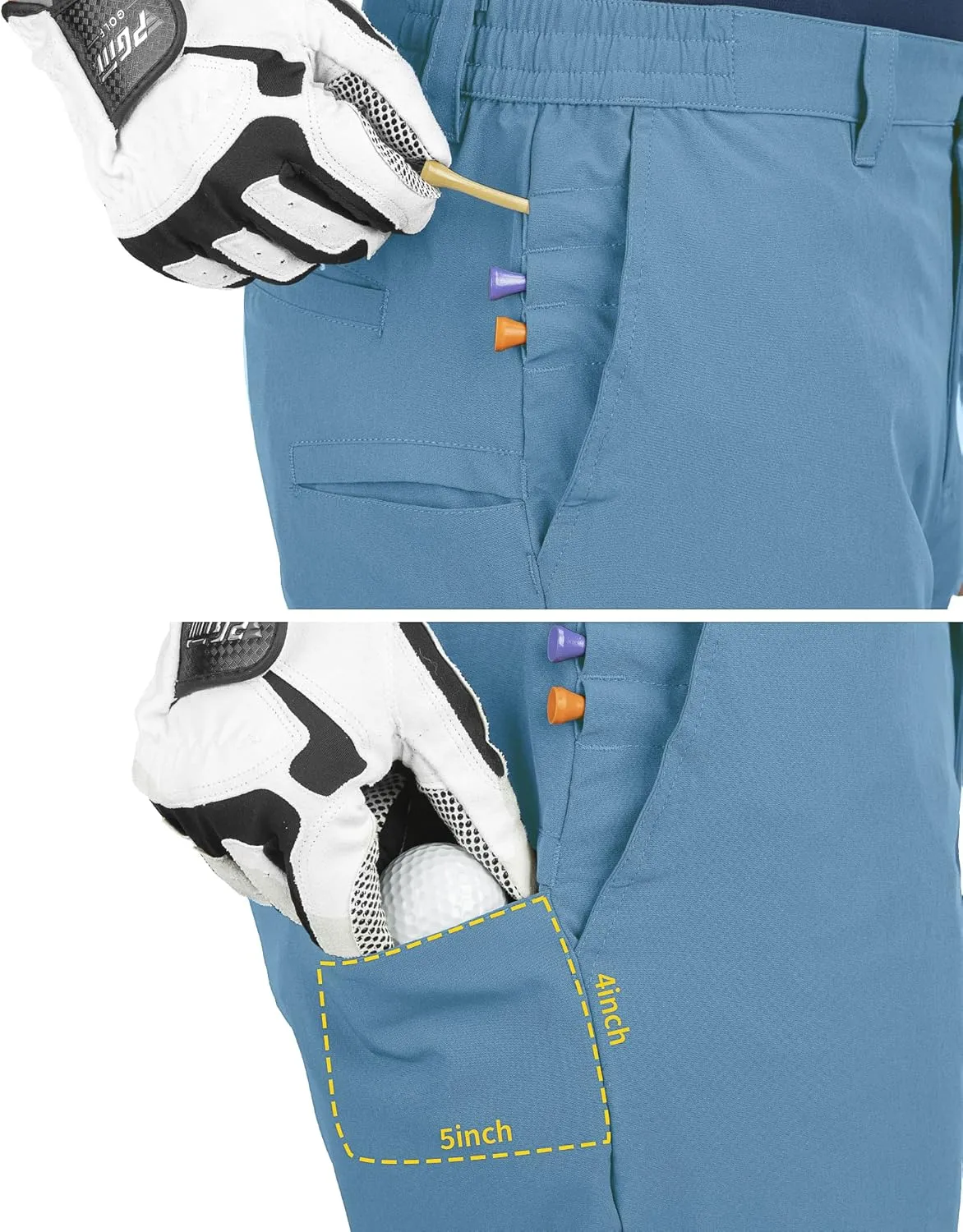 33,000ft Men's Golf Shorts 9" Dry Fit Stretch Golf Short UPF 50  Lightweight Flat Front Golf Shorts with Pockets