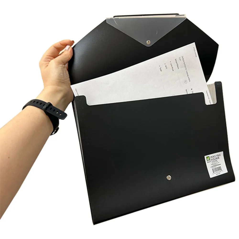 6 Pc Expanding Organizer File Folder 5 Pocket Letter Paper School Office 9.5X13"