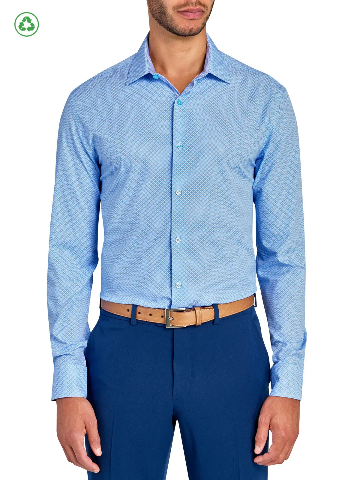 Abstract Geo Performance Dress Shirt