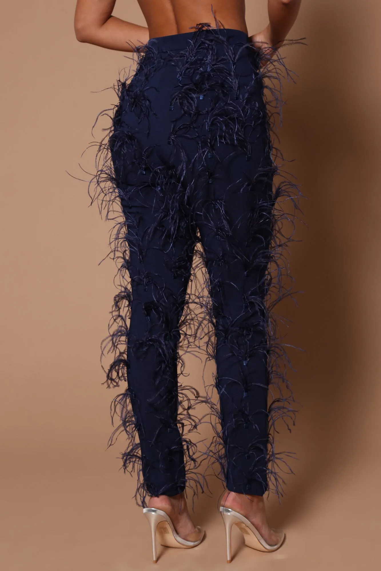 Adalynn Feathered Pant - Navy