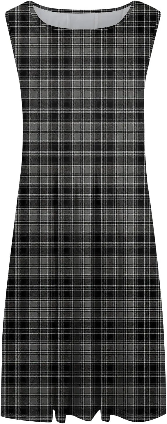 ADHOWBEW Easter Dresses for Women 2025 Casual Flowy Sexy Plus Size Sleeveless Vacation Tropical Dresses