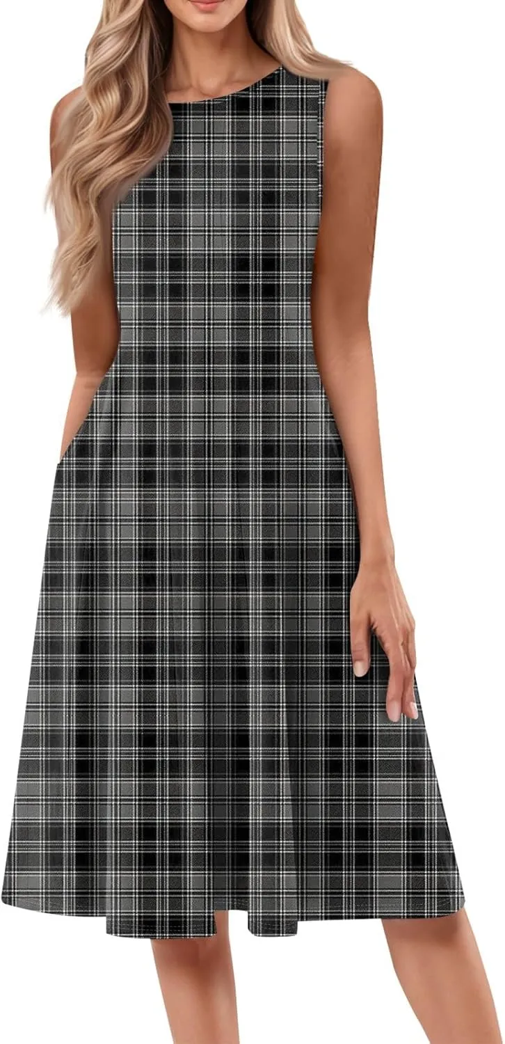 ADHOWBEW Easter Dresses for Women 2025 Casual Flowy Sexy Plus Size Sleeveless Vacation Tropical Dresses