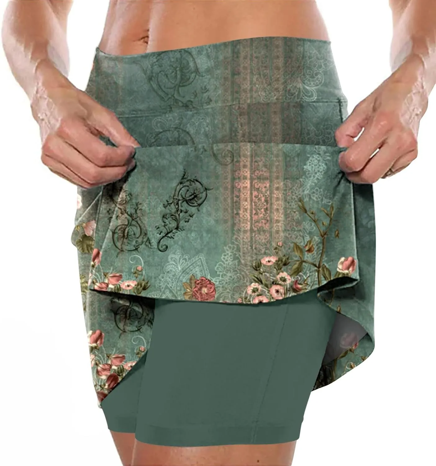 aihihe Skirts for Women Work Casual Long Skirts with Shorts for Women Trendy Summer Womens Shorts Casual Plus Size