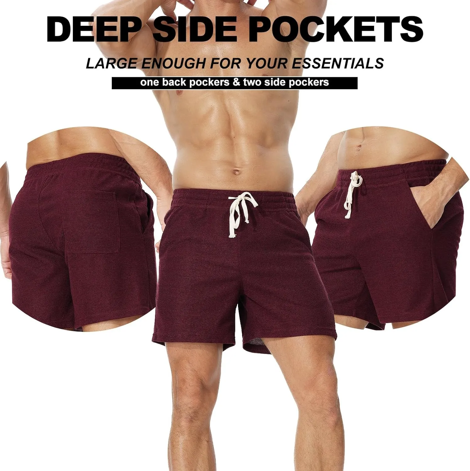 AIMPACT Mens Athletic Sweat Shorts 5.5" Elastic Waist Casual Pajama Short with Pocket Gym Workout Short Shorts for Men