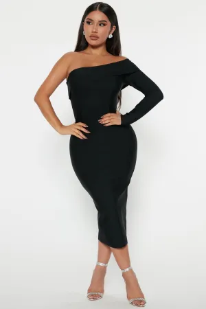All About Love Bandage Midi Dress - Black