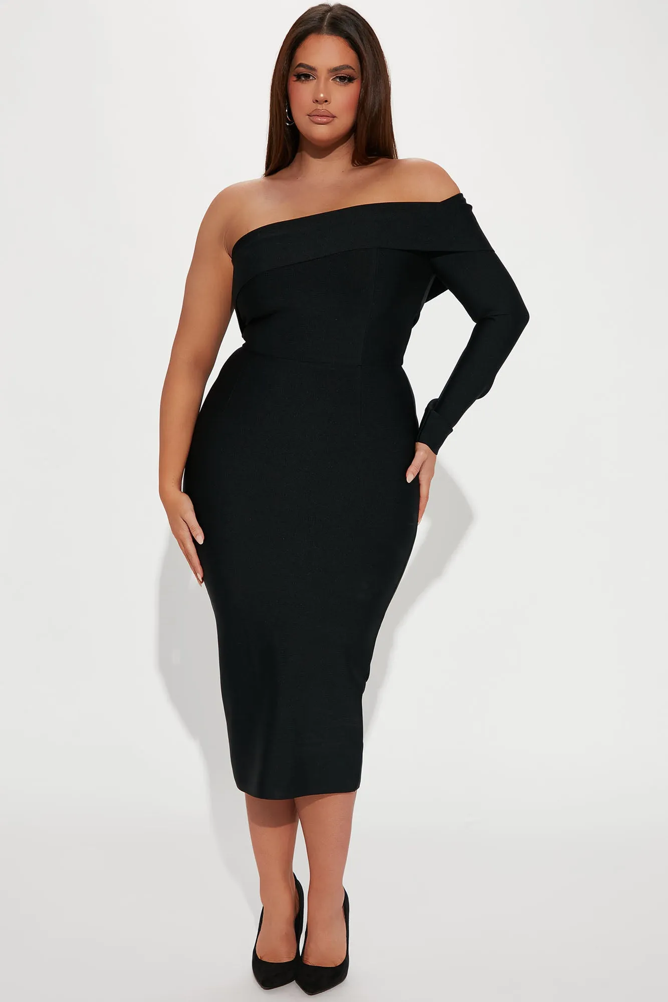 All About Love Bandage Midi Dress - Black