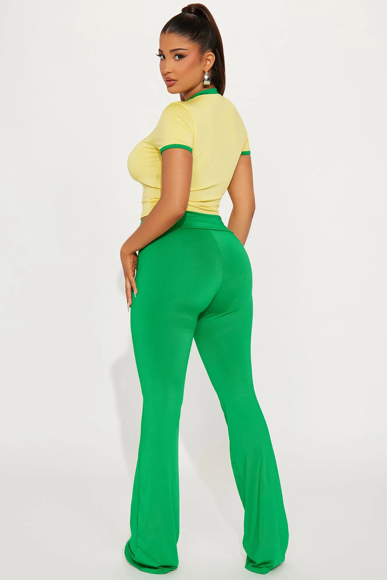 Almost Famous Pant Set - Green/combo