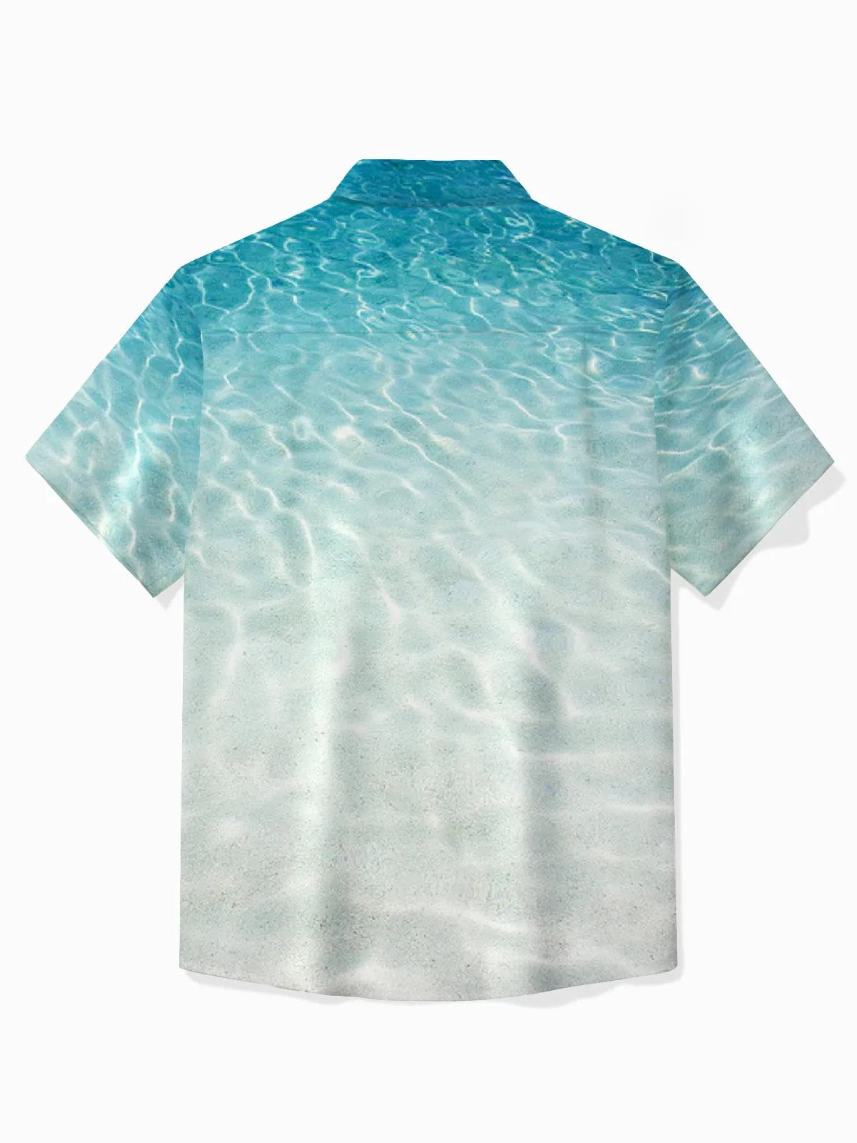 Alohadaddy Beach Vacation Men's Hawaiian Shirt Turtle Print Quick Dry Pocket Camping Shirt Big Tall