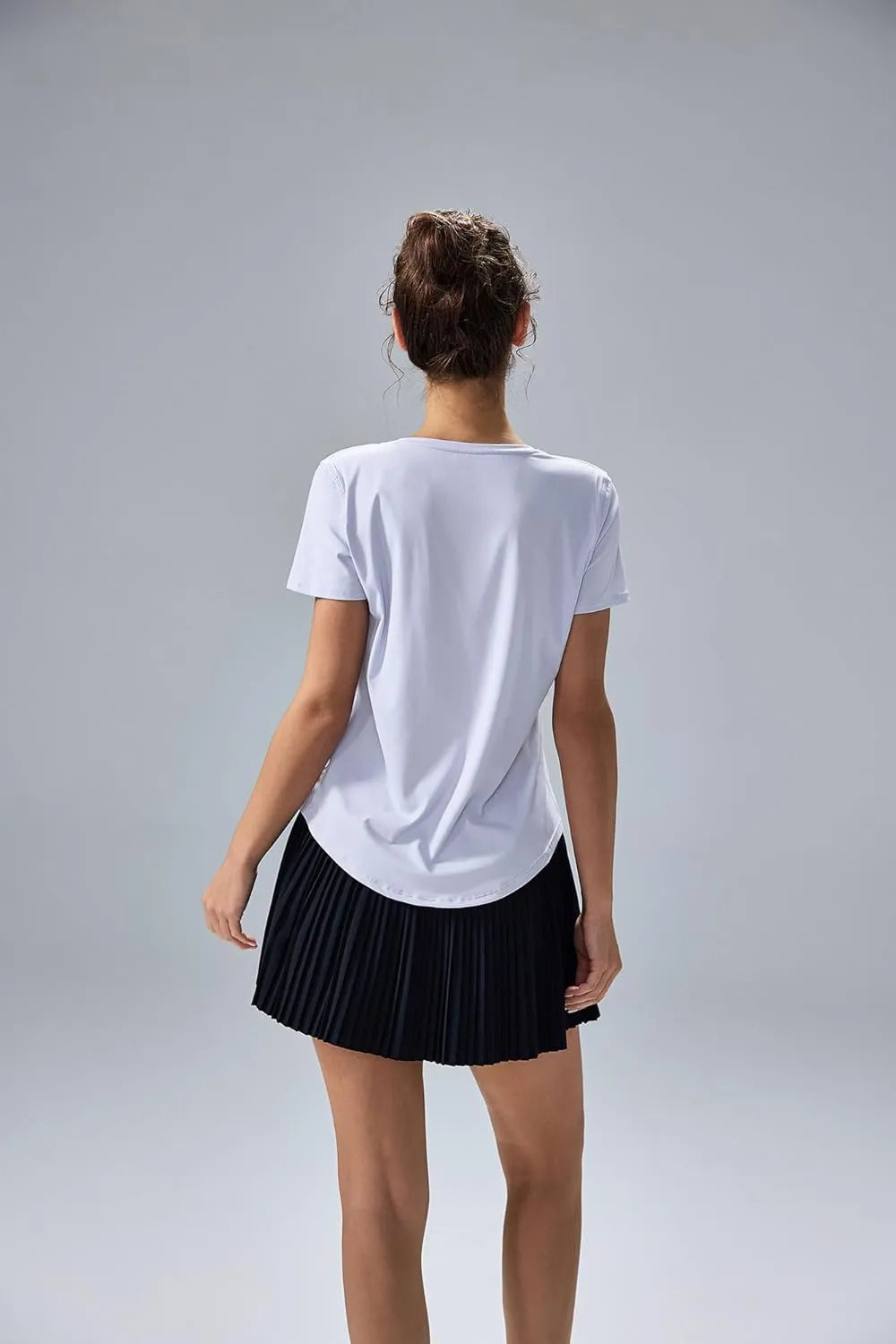 altiland Curved-Hem Workout T Shirt for Woman, Ultra-Soft Quick Dry Athletic Tee Yoga Running Short Sleeve Tops Relaxed-Fit