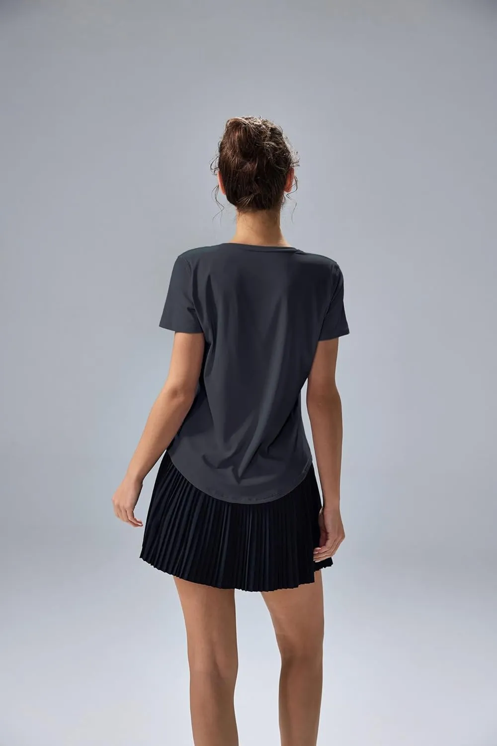 altiland Curved-Hem Workout T Shirt for Woman, Ultra-Soft Quick Dry Athletic Tee Yoga Running Short Sleeve Tops Relaxed-Fit
