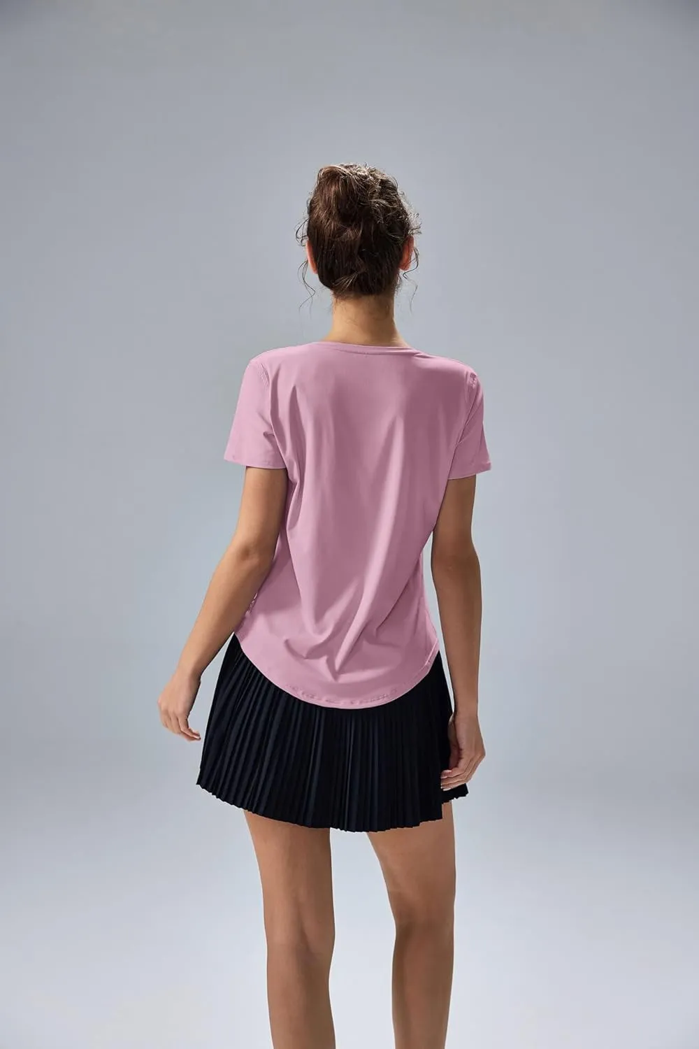 altiland Curved-Hem Workout T Shirt for Woman, Ultra-Soft Quick Dry Athletic Tee Yoga Running Short Sleeve Tops Relaxed-Fit