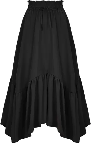 American Trends Maxi Skirts for Women Renaissance Skirt Medieval Womens Long Skirts Flowy Bohemian Pirate Skirts with Pockets
