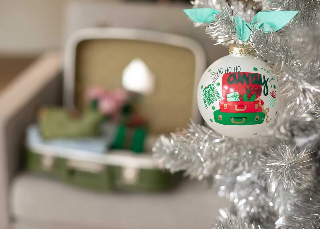 Away We Go Glass Ornament