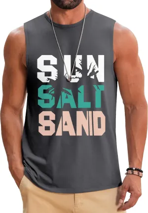 Babioboa Men's Hawaiian Tank Tops Tropical Funky Floral Beach Sleeveless Round Neck T-Shirt Breathable Aloha Tee Summer