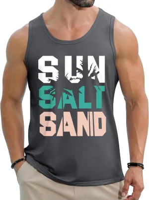 Babioboa Men's Hawaiian Tank Tops Tropical Funky Floral Beach Tops Sleeveless Basic T-Shirt Breathable Aloha Tee Summer