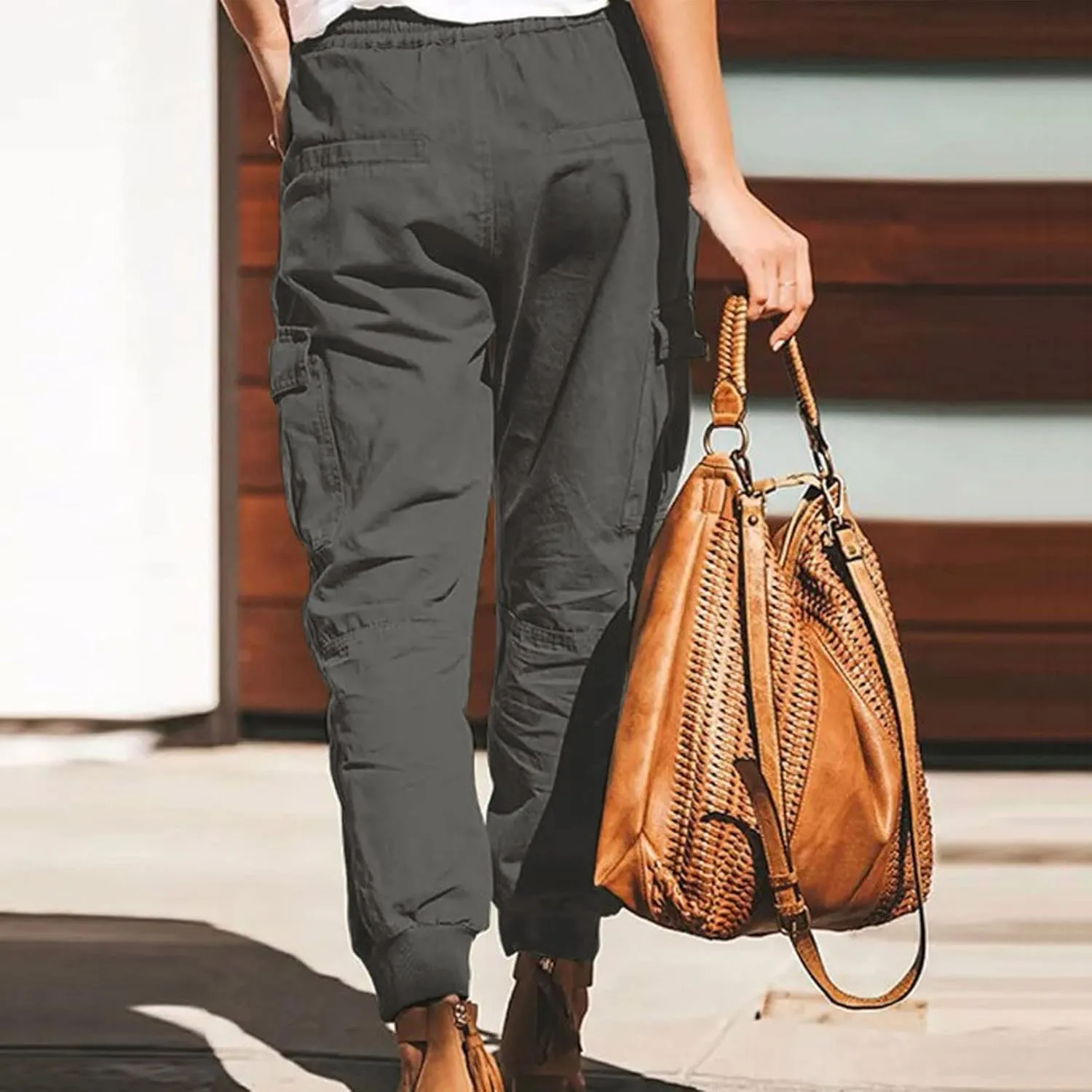 Baggy Cargo Pants Women High Waist Pants for Women Loose Wide Leg Trousers Y2k Streetwear with Pockets