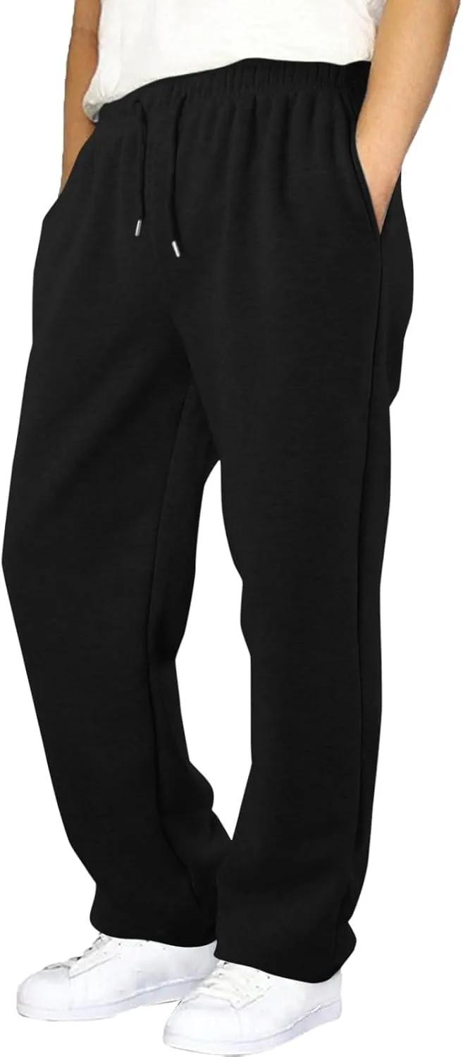 Baggy Sweatpants Men Tapered Loose Fit Trousers Drawstring Pants Elastic Waist Workout Slacks with Pockets