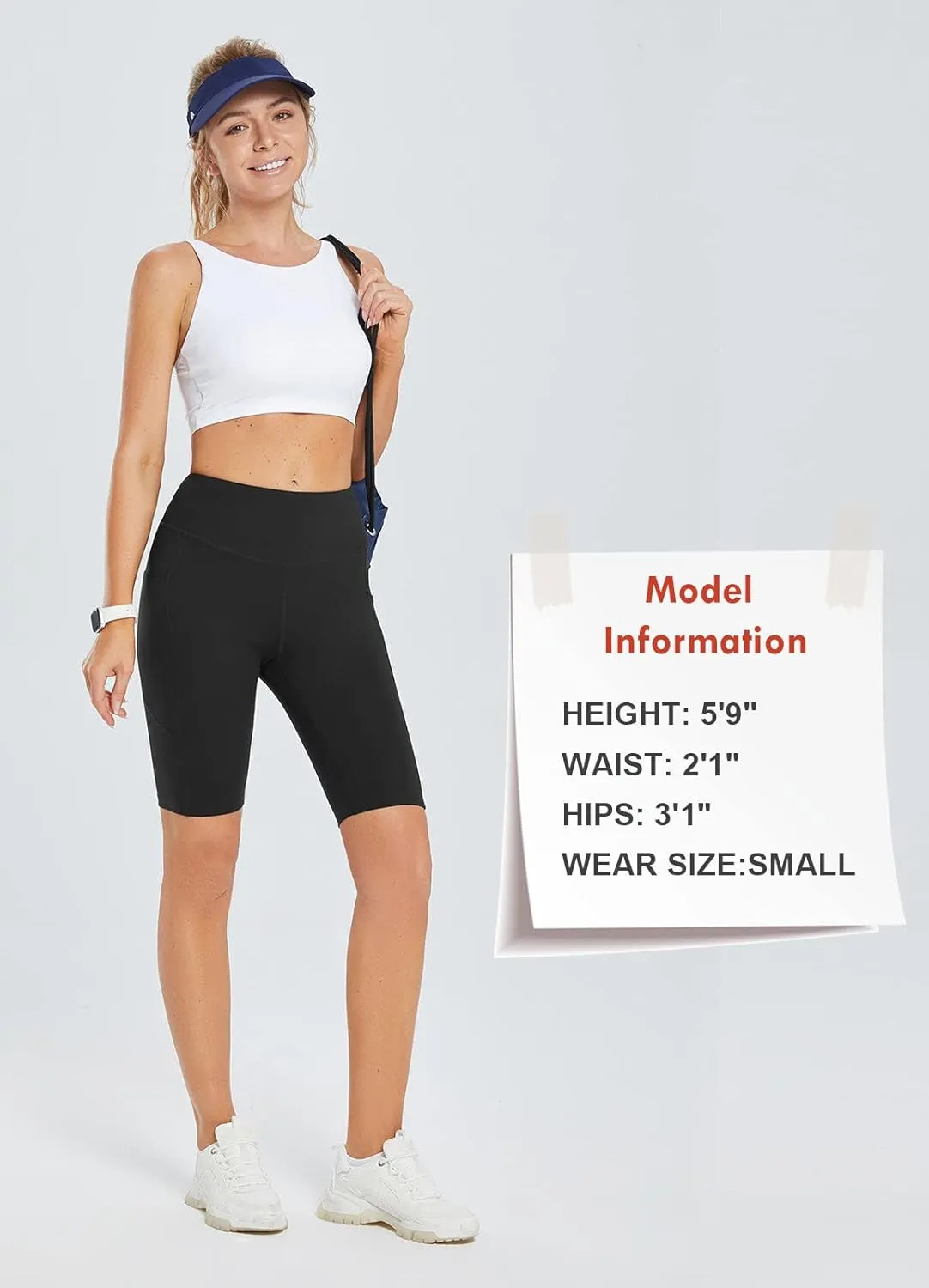 baleaf Women's 10"/ 12" Long Biker Yoga Compression Shorts High Waist Knee Length Spandex Workout Shorts with Pockets Soft