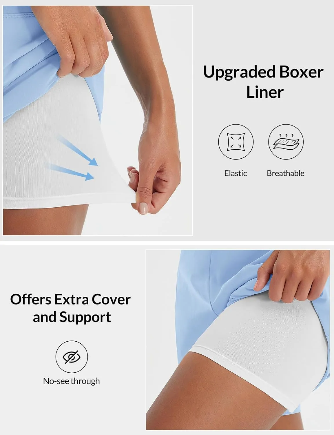 baleaf Women's 5" Swim Shorts High Waisted Quick Dry Swimming Bottom Boxer Liner Board Beach Shorts with Zipper Pockets