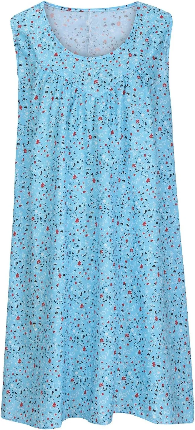 Beach Dresses for Women 2024 Vacation Sleeveless Crewneck Ruffle Flowy Midi Dress Vintage Bohemian Sundress Going Out