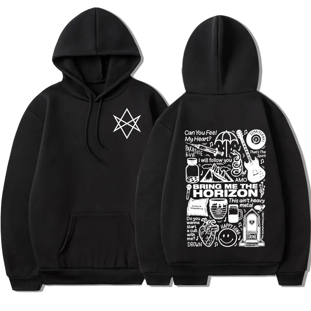Bring Me The Horizon BMTH Heavy Metal Rock Hoodies – Vintage Streetwear Sweatshirts for Men and Women