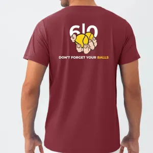 Burgundy quick dry material t-shirts for men With print
