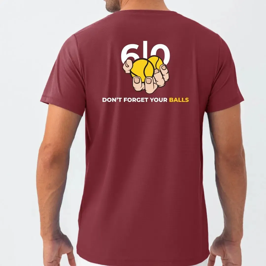 Burgundy quick dry material t-shirts for men With print