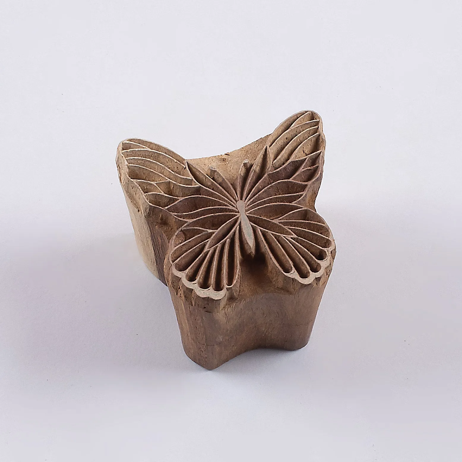 Butterfly Wooden Block Printing Kit with White Pure Cotton Stole