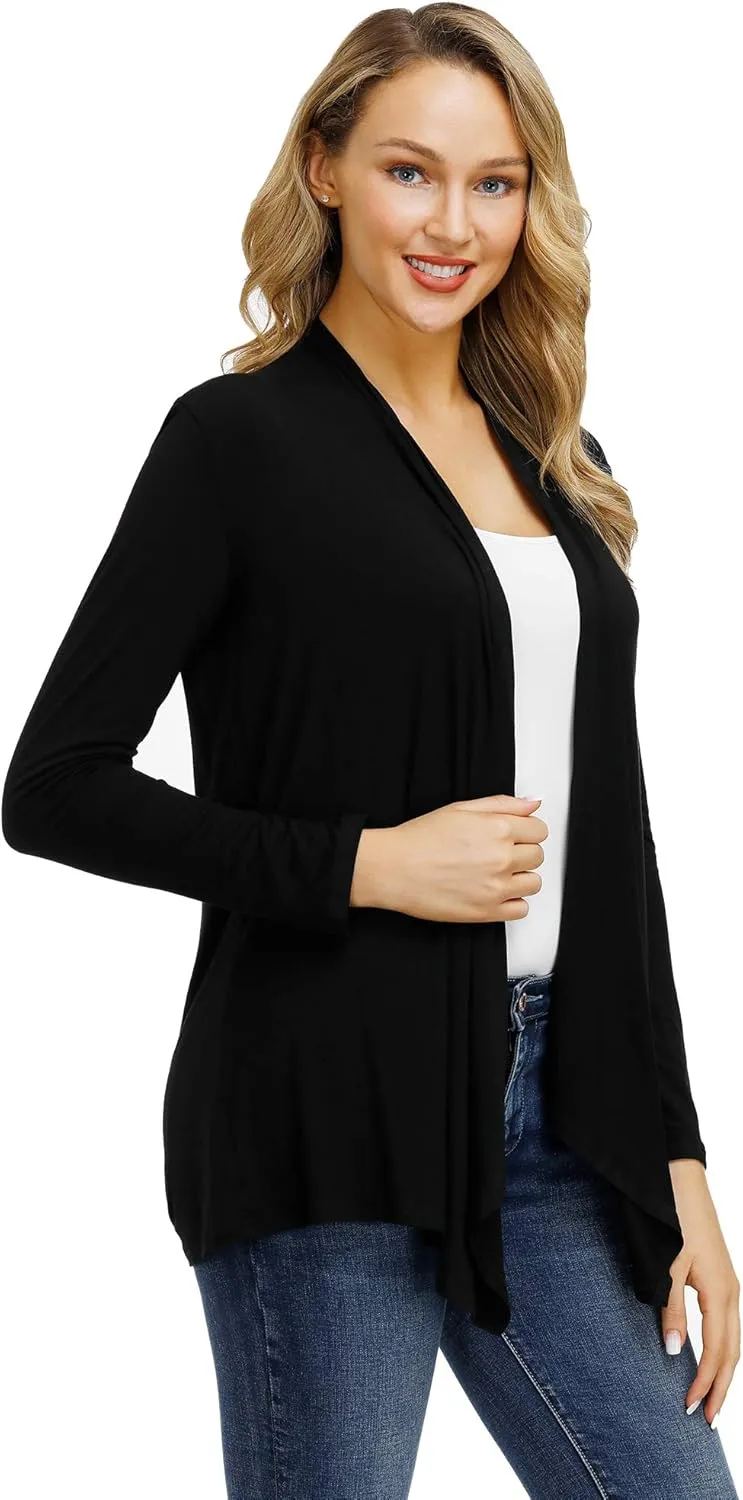 Cardigans for Women Casual Open Front Long Sleeve Lightweight Soft Basic Cardigan