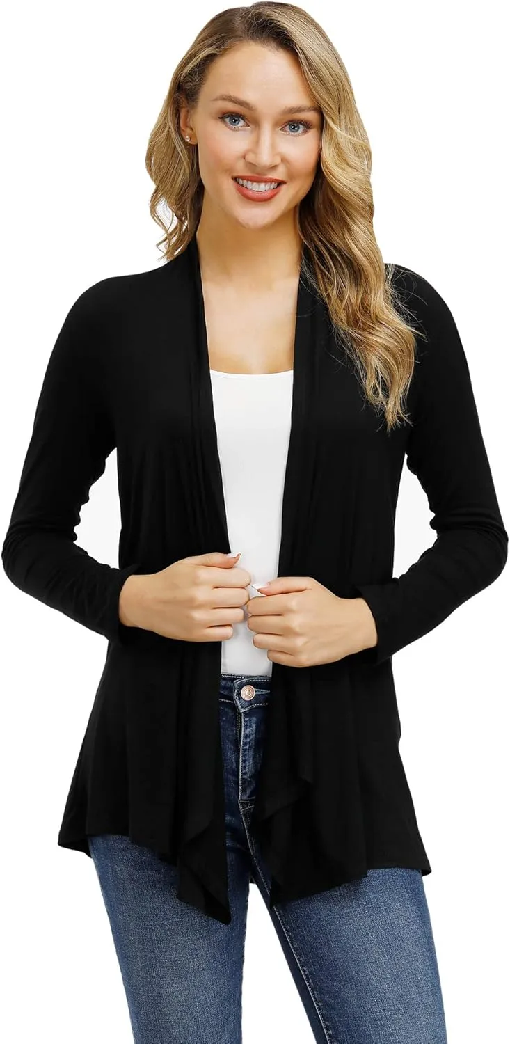 Cardigans for Women Casual Open Front Long Sleeve Lightweight Soft Basic Cardigan