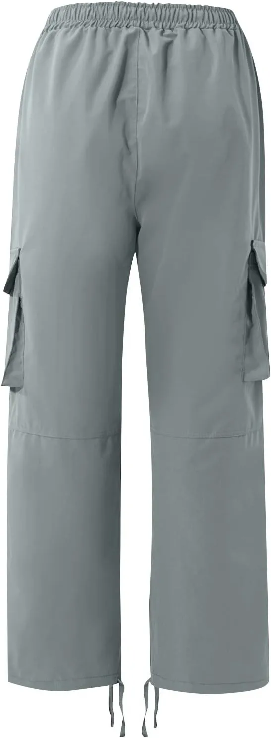Cargo Pants for Men Baggy Elastic Waist Drawstring Pants with Multi Pockets Fashion Sweatpants 2024 Joggers Trousers