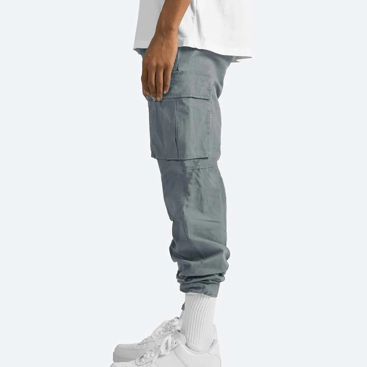 Cargo Pants for Men Baggy Elastic Waist Drawstring Pants with Multi Pockets Fashion Sweatpants 2024 Joggers Trousers