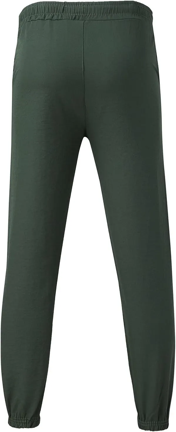 Cargo Pants for Men Cotton Linen Wild Workout Joggers Tapered Leg Work Sweatpants for Men with Pockets Hiking Trousers