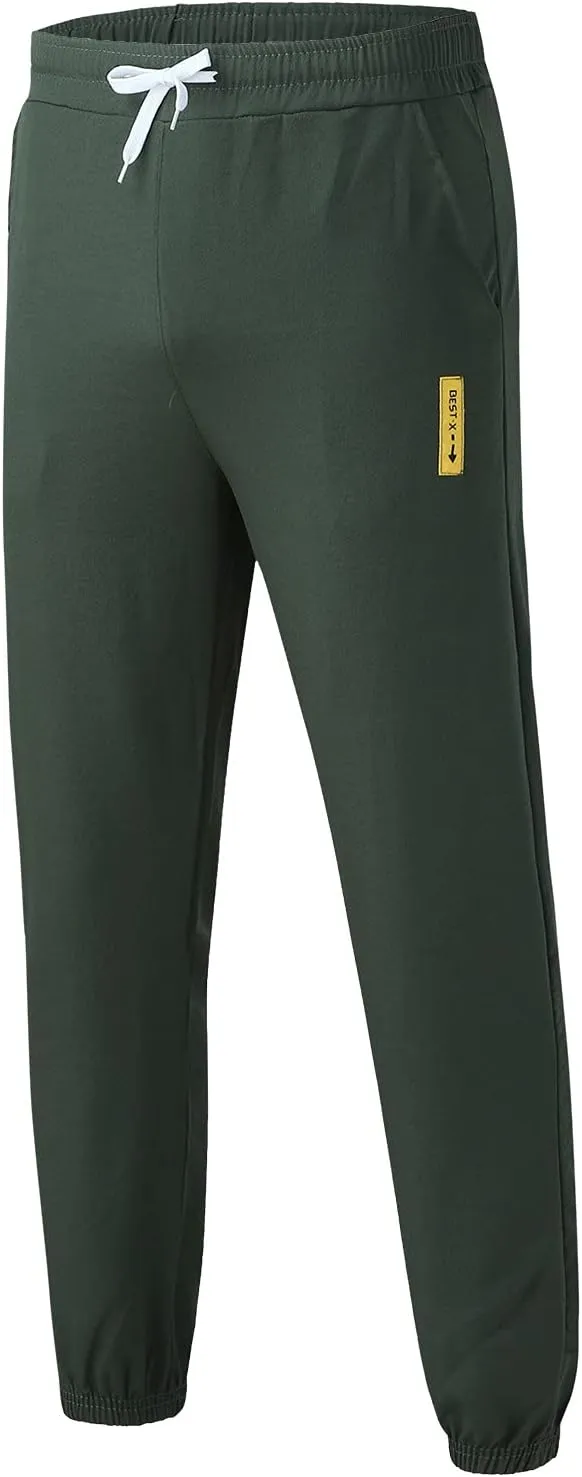 Cargo Pants for Men Cotton Linen Wild Workout Joggers Tapered Leg Work Sweatpants for Men with Pockets Hiking Trousers