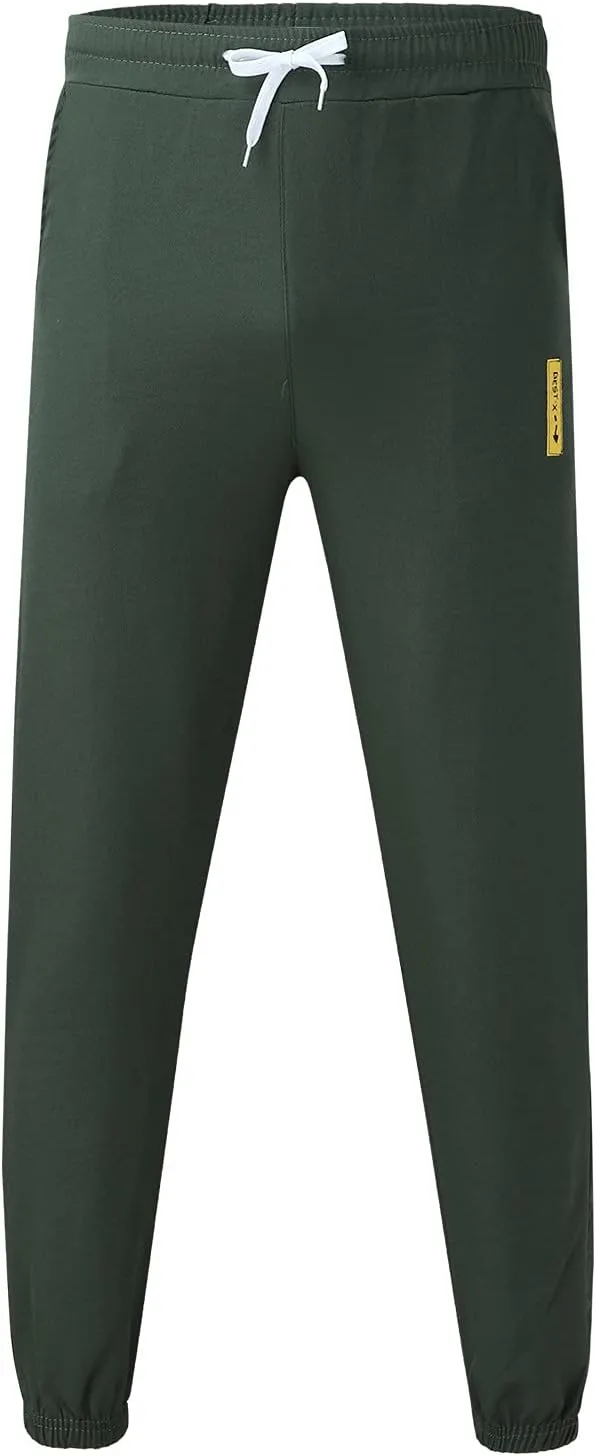 Cargo Pants for Men Cotton Linen Wild Workout Joggers Tapered Leg Work Sweatpants for Men with Pockets Hiking Trousers