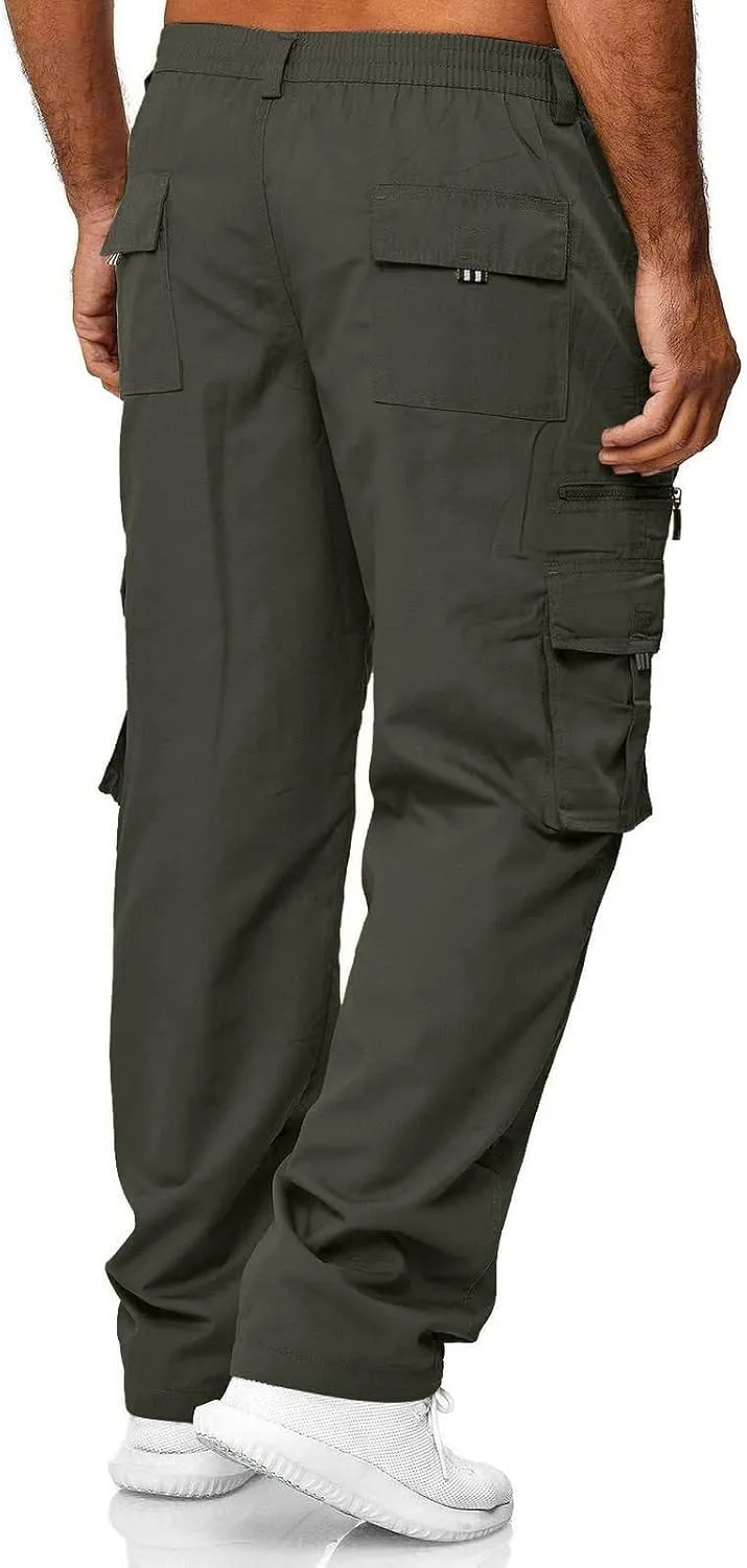 Cargo Pants for Men Multi Pockets Baggy Pants Stretch Skinny Fit Sweatpants Plus Size Hunting Pants 2024