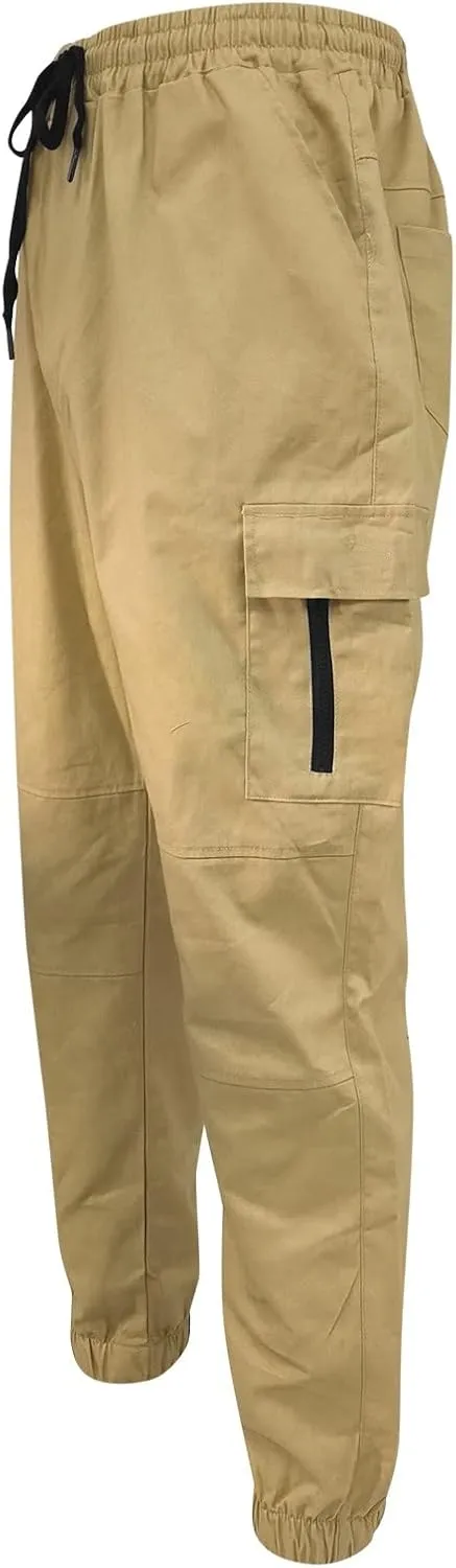Cargo Pants for Men Work Work Pants Wild Drawstring Sports Jogger with Pockets Long Pants Men's Slim Fit Gym Running