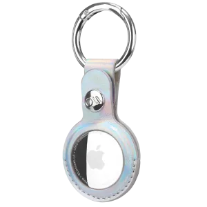 CASE-MATE Clip Ring Leather Keychain Apple AirTag Case - Iridescent