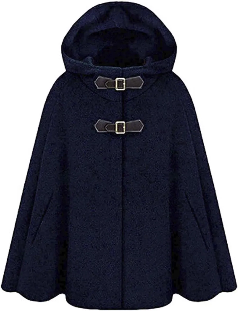 CHARTOU Women's Cute Batwing-Sleeve Hooded Wool Baggy Poncho Cape Cardigans Outwear