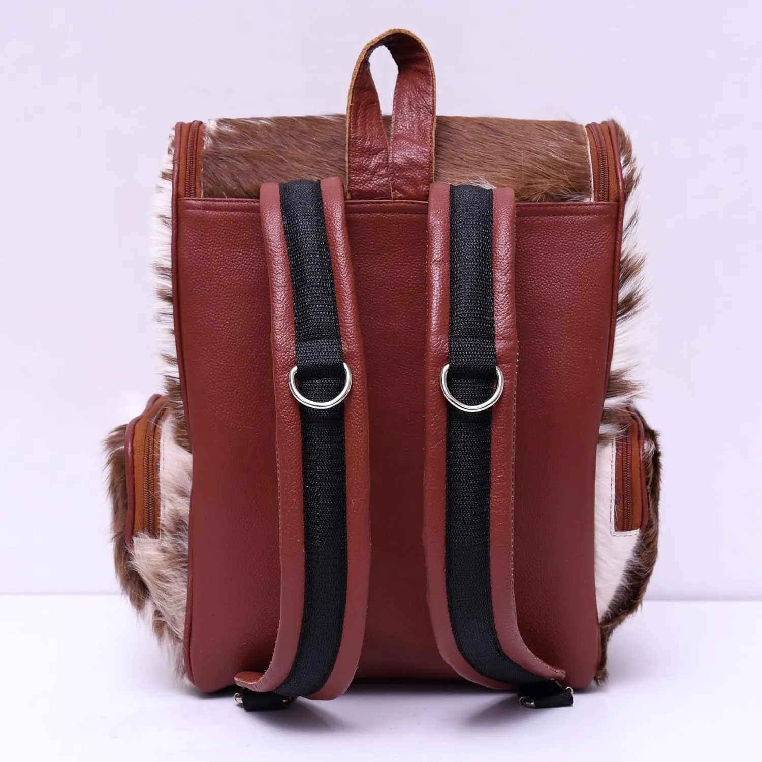CHAYELL Luxury Real Cowhide Backpack for Women & Men  Hair-On Leather Cow Diaper Bag with Fringe | Handmade Artisan Cow Print Laptop Backpack for Travel, Work & Motherhood | Western Rucksack Knapsack