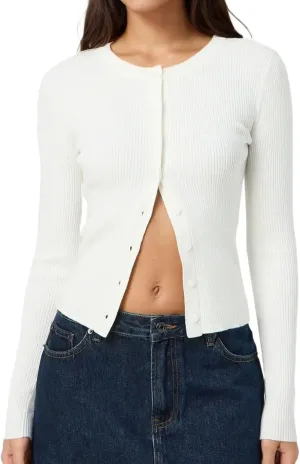 Cioatin Women Long Sleeve Button Up Ribbed Knit Crop Cardigan Y2K Slim Fit Round Neck Sweater Tshirt Fall Going Out Tops