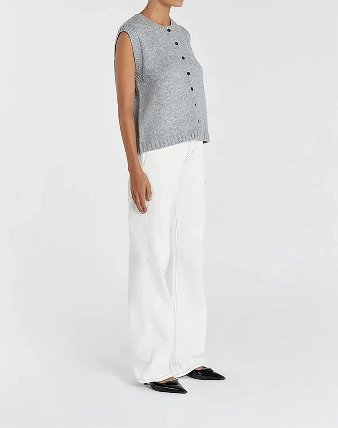Cioatin Women Summer Knit Sweater Vest 2024 Sleeveless Button Down Loose Cardigan Tank Shirt Top Going Out Outfits Teen