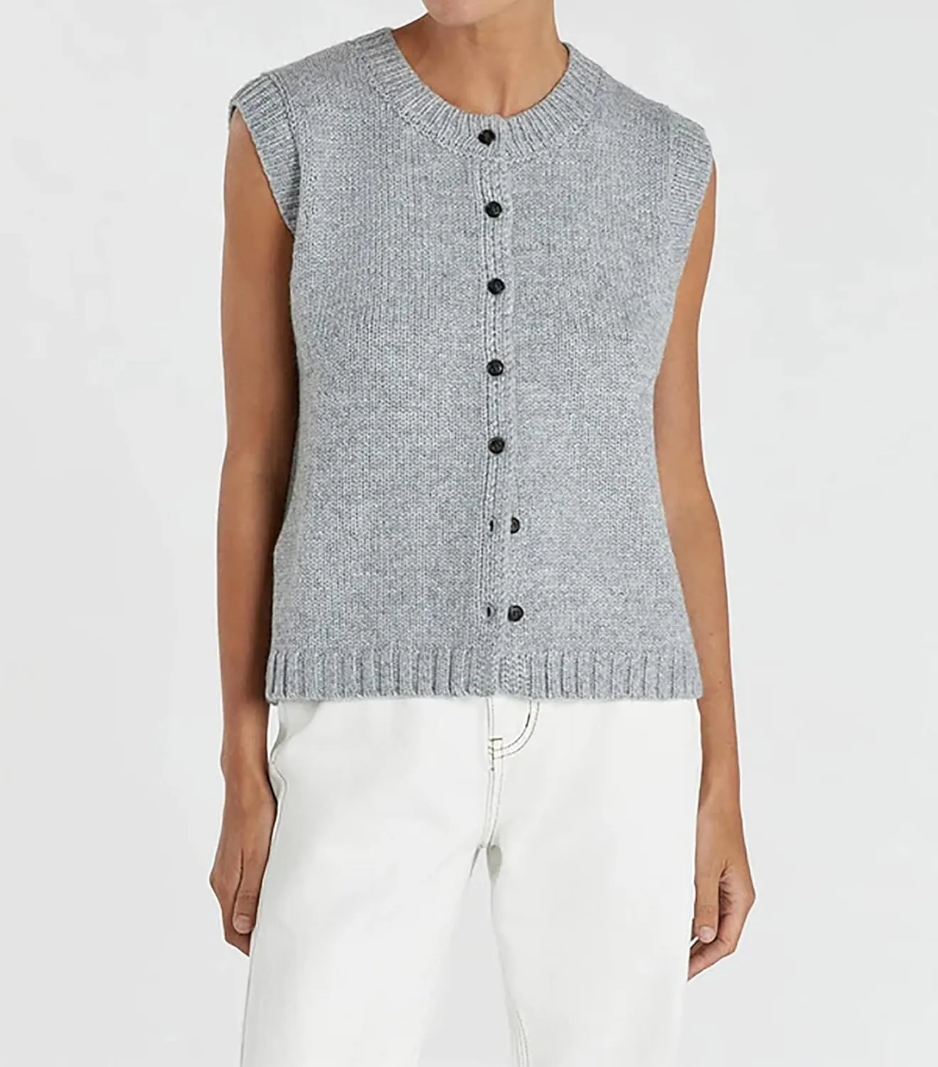 Cioatin Women Summer Knit Sweater Vest 2024 Sleeveless Button Down Loose Cardigan Tank Shirt Top Going Out Outfits Teen