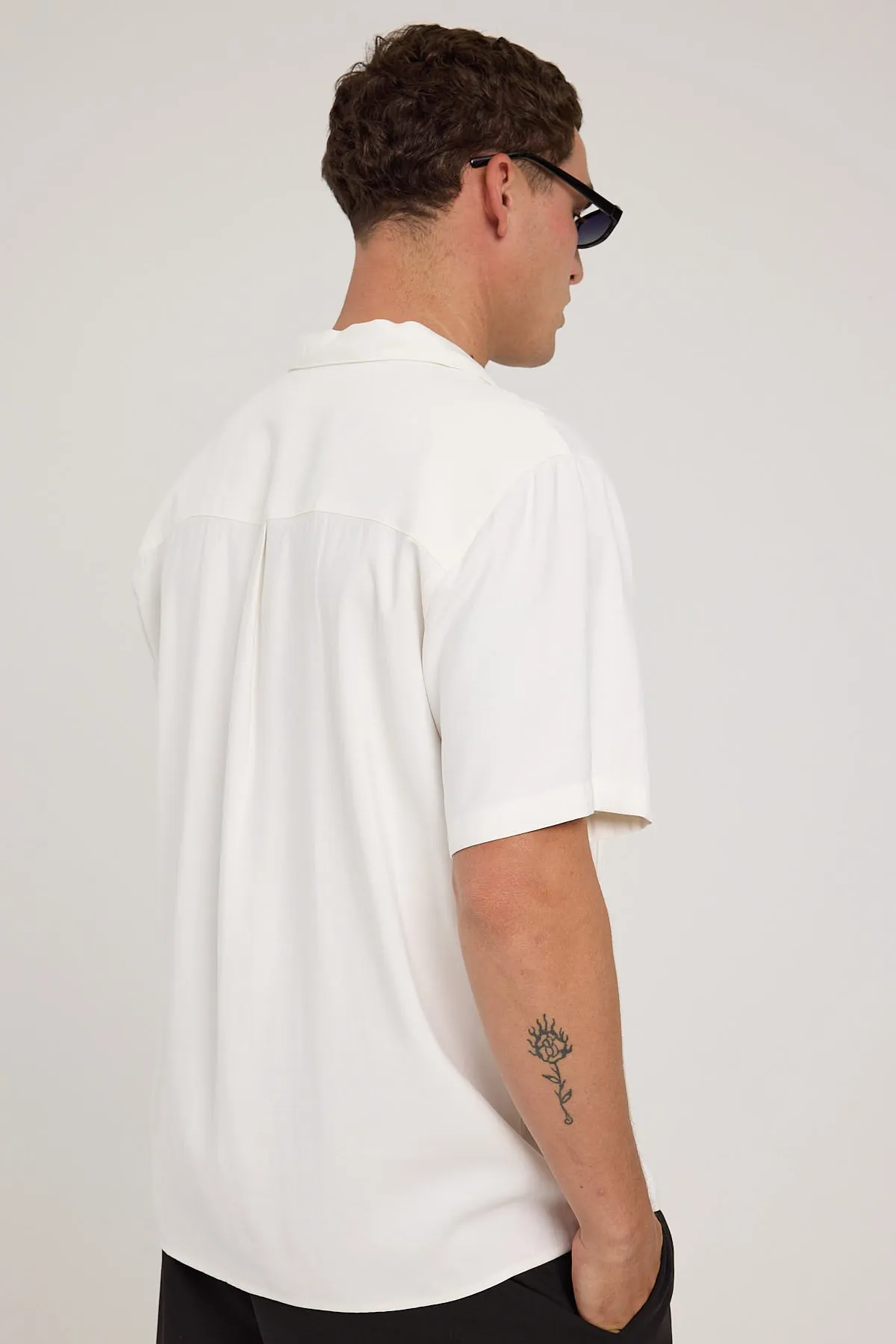 Common Need Emerson Bowler Resort Shirt White