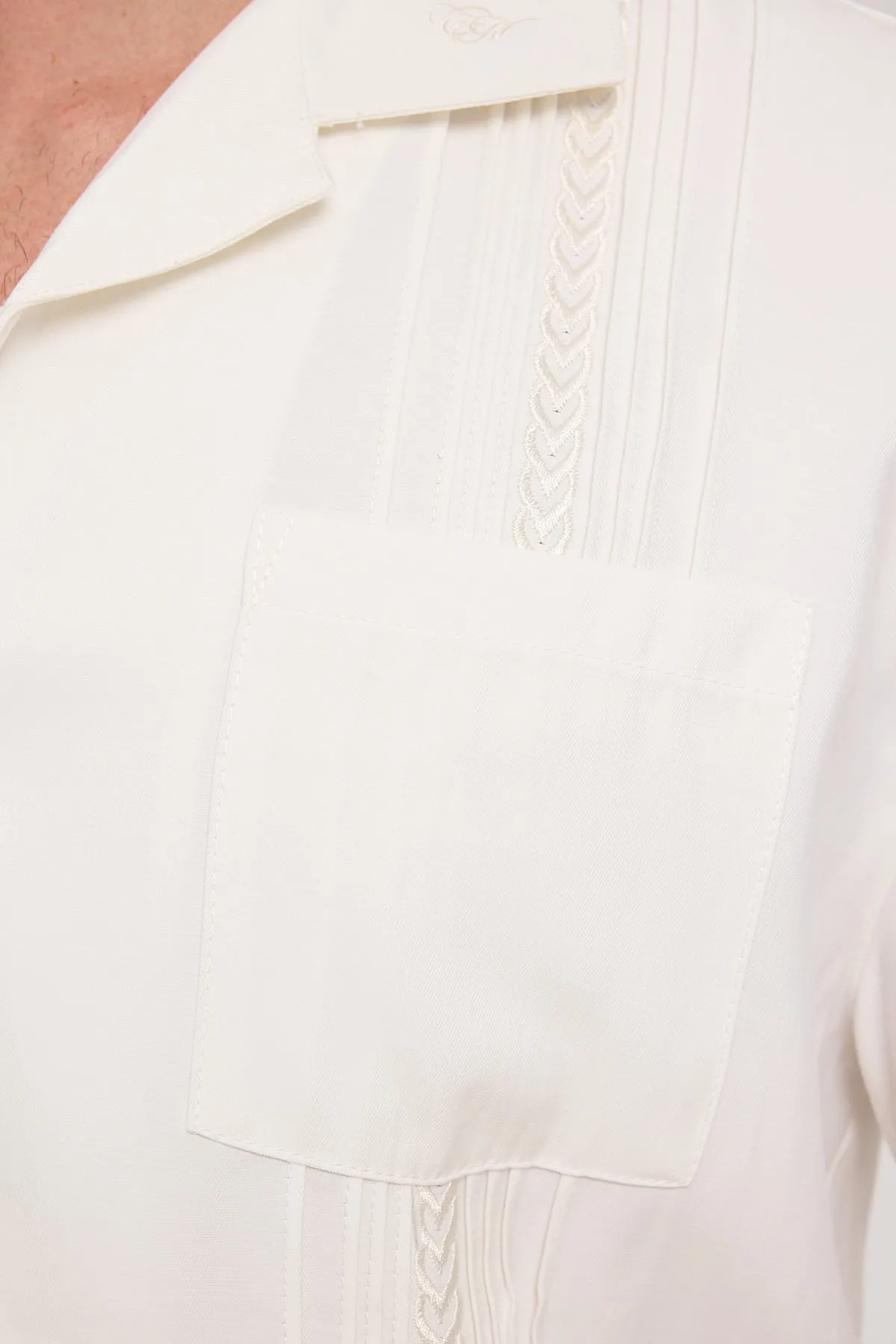 Common Need Emerson Bowler Resort Shirt White